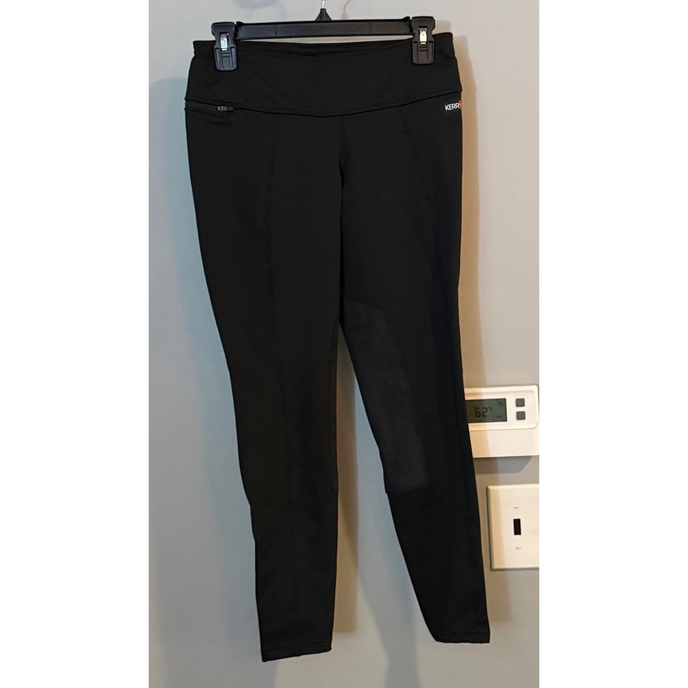 Kerrits Riding Tights Womens S Black Knee Patch Equestrian High Waist Stretch